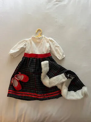 American Girl Doll Handmade Holiday Dress With Matching Shawl And Shoes • $25