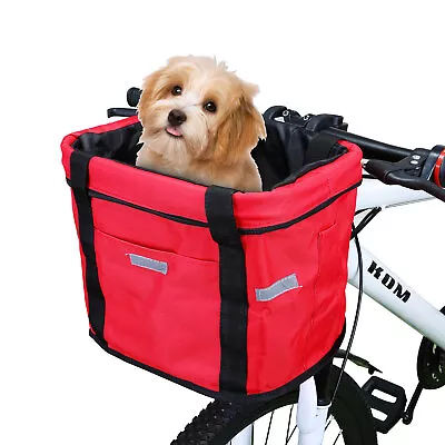 Bike Basket Multi-Purpose Bicycle Handlebar Bag Pet Carrier Front Storage Basket • $25.99