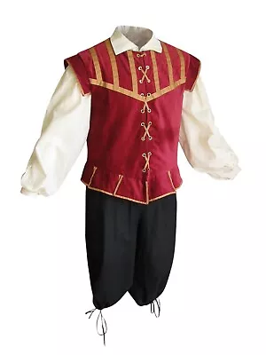 Men's Renaissance Doublet // Medieval Pirate LARP Reenactment Costume - 3 Piece • $119