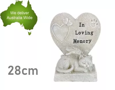 28cm Memorial Cat Love Heart Inspirational Word Cemetery Ornament Statue Garden • $32.99