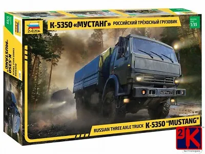 ZVEZDA 3697 Kamaz Truck 3-axle K-5350  MUSTANG  Plastic Kit 1/35 Scale T48 Post • £43.99