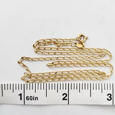 Vintage ITALY Solid 14K Yellow Gold LONG LINK Chain 18  • $345