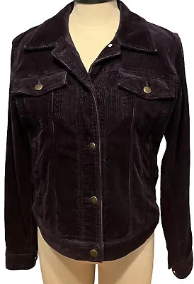 Vtg Chaps Denim Plum Corduroy Button Jacket Women’s M • $29.99