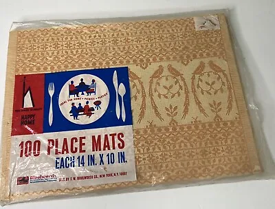 100 Vintage Woolworth Paper Placemats Birds Floral Design 14x10 Sealed NIP • $27.98