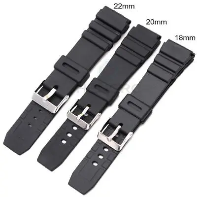 Watch Band Strap For Casio Black Sport Diving Watchband 18 20 22mm Men Silicone • $12.96