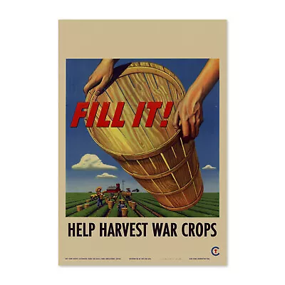 Help Harvest War Crops! World War 2 Victory Garden Farm Poster - Classic Art • $14.44