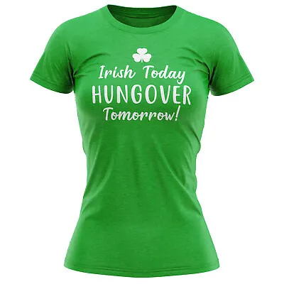 £12.95 • Buy Irish Today Hungover Tomorrow T Shirt Funny St Patricks Day Paddy Days Gift I...