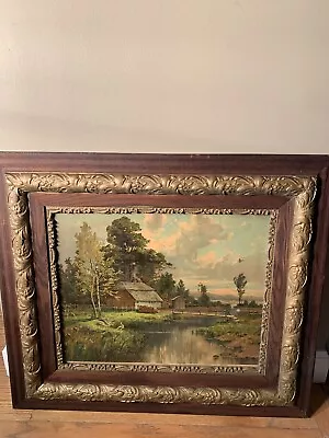 Victorian Rare Antique Oak? Wood 33 X26 Frame For 16x20 Picture Print Germany • $125