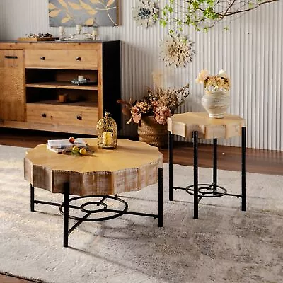 31.5  Vintage Patchwork Lace Shape Coffee Table Set (Set Of 2 ) • $268.51