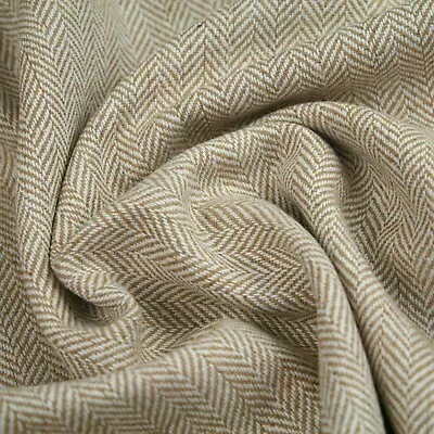 £7.50 • Buy Herringbone Wool Blend Tweed Upholstery Fabric Sofa Armchairs 1.30m Wide