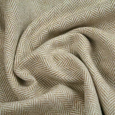 £9.50 • Buy Herringbone Wool Blend Tweed Upholstery Fabric Sofa Armchairs 1.50m Wide