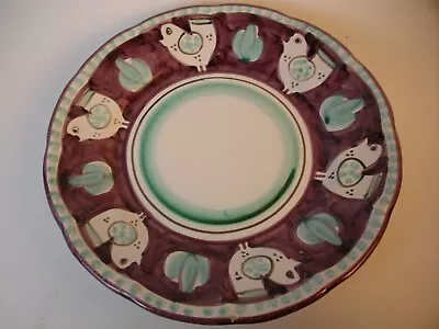 Vintage Purple Campagna Vietri Solimene Chicken Pollo Dinner Plate 10  Dinner • $36