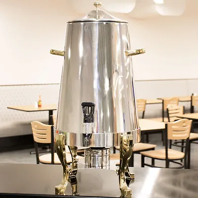 $278.76 • Buy 5 Gallon Deluxe Stainless Steel Coffee Chafer Urn Gold Catering Buffet Dispenser