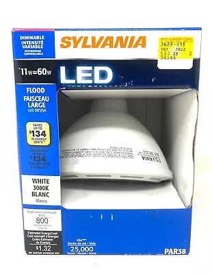 Sylvania LED Flood PAR38 60W Using 11W White 3000K Dimmable E26 Twist Base Bulb • $14.99