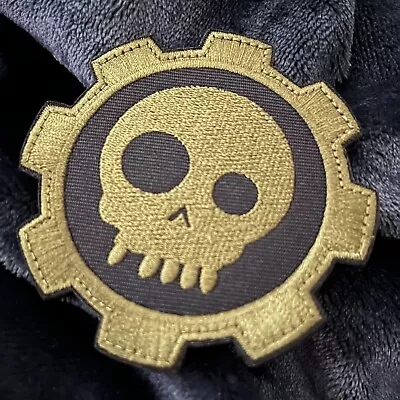 TAD Gear Mean T-Skull Embroidered Hook Back/Loop Panel Morale Patch GREEN • £18.31