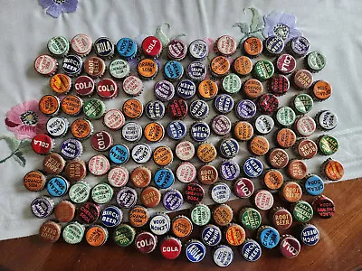Lot Of 126 Vintage Cork Lined Bottle Caps - 15 Different Generic Assortment • $6