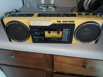 Vintage Yellow Sport Sanyo MGT7A The Outsider Boombox Boom Box Cassette Deck • $10