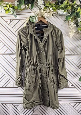 J. Crew Women's Fatigue Green Charlie Utility Military Jacket Hooded Size XXS • $29.99