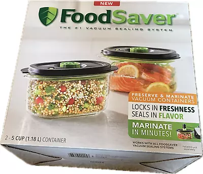 FOODSAVER 5-Cup Vacuum Container Set With Lids (2-pack In One Box) • $32.99