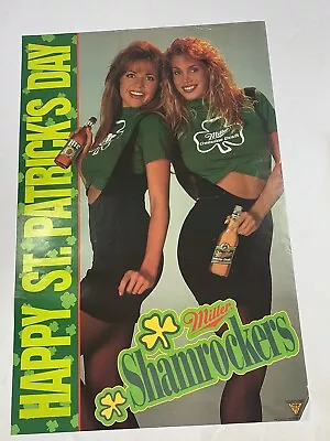 VINTAGE Miller Genuine Draft￼  St Patrick’s  GIRL ADVERTISING BEER POSTER 30x20 • $29.75