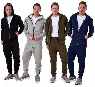 Mens Tracksuits Branded Fleece Hooded Zipper Sports Gym Casual Wear S To XXL • £15.95