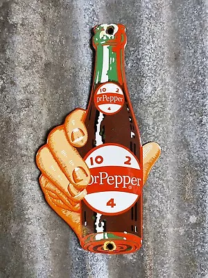 Vintage Dr Pepper Porcelain Sign Soda Beverage Bottle Grocery Store Advertising • $189