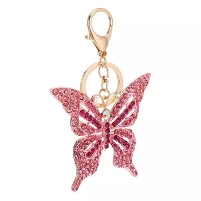  Rhinestone Purse Butterfly Handbag Charms Key Chain Crystal • £6.39