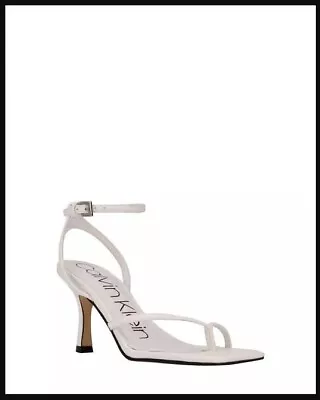 Calvin Klein Millie Ankle Strap Sandal (Women) 7.5 WHITE • £37.05