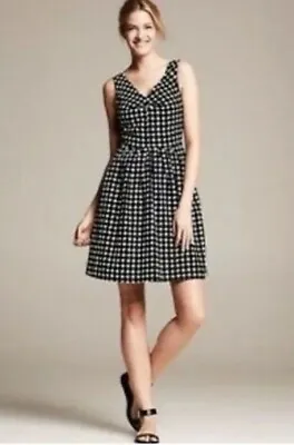 Banana Republic X Marimekko COLAB Linen Blend Polka Dots Dress Size 2 #W88 • $29.99