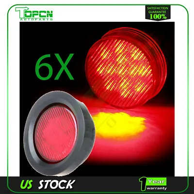 6x For Truck Trailer 2.5 Inch Round 13 LED Side Marker Clearance Tail Light Red • $28.59