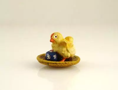 Vienna Bronze CHICK With Eggs In BASKET Bermann Cold Painted Brass Easter • $109.99