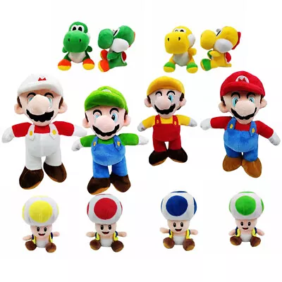 Super Mario Plush Toy Mario Yoshi Princess Peach Toad Stuffed Doll Toy Kids Gift • $13.98