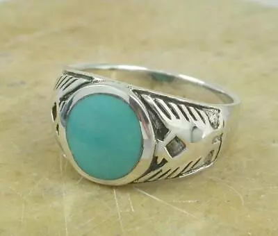 $33.29 • Buy .925 STERLING SILVER TURQUOISE PHOENIX RING Size 11  Style# R1307