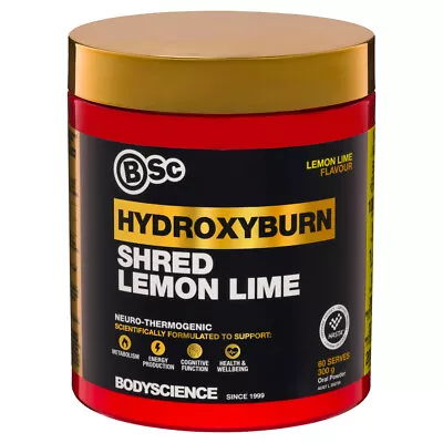 BSc HydroxyBurn Shred Lemon Lime Flavour 300g • $55.14
