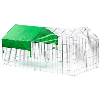 Kct Medium Apex Roof Pet Playpen Enclosure Outdoor Metal Folding Dog Run Fence • £31.49