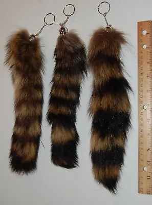1 Raccoon Tail Key Chain Crafts Fly Tying Beaver Pelt Fur Hide Rabbit Fox Lynx  • $8.95