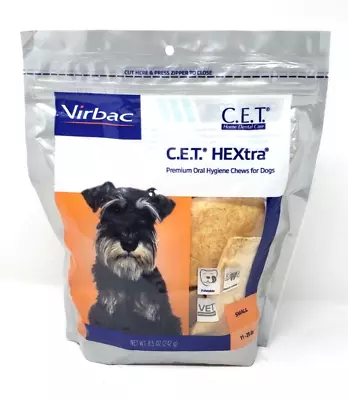 Virbac C.E.T. HEXtra Premium Oral Hygiene Chews Small Dogs 11-25 Lbs EXP 07/2026 • $19.99