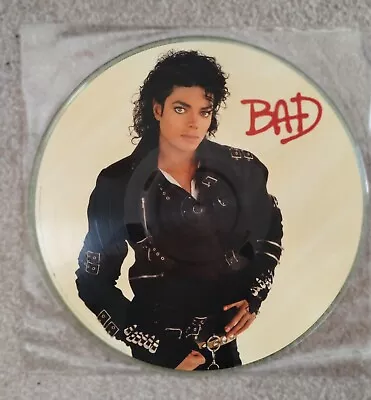 Michael Jackson Bad - US Picture Disc Import Epic LP (1987) Yellowing But Mint • £18.99