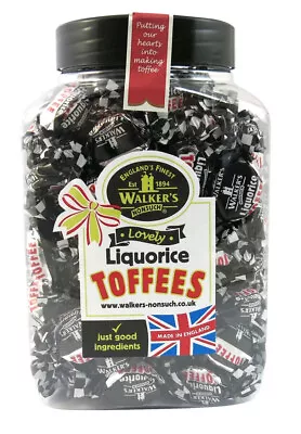 Liquorice Toffees Gift Jar 1.25kg Christmas & Birthday Sweet Gifts By Walkers • £16.72