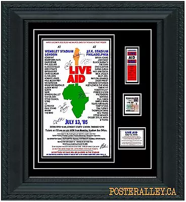 $29.99 • Buy LIVE AID Concert Poster & Ticket Set Ready To Frame!  VERY NICE!!!  Uk Usa QUEEN