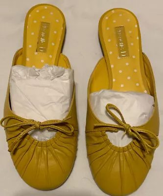 MICHELLE D WOMENS LEMON YELLOW LEATHER BALLET SHOES SIZE 6.5 EUC Bluejay720 • $9.54