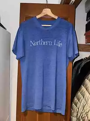 Vintage 70's  Northern Life  Blue Single Stitch T-Shirt • $9.99