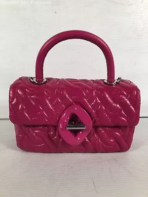 Rebecca Minkoff Womens Hot Pink Leather Flap Over Small Top Handle Handbag • $24.99