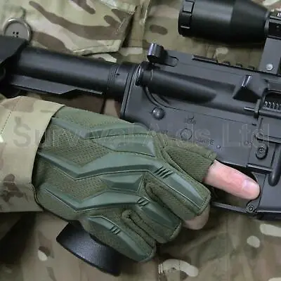 Mechanics Fingerless Raptor Gloves Olive Sizes S-XL • £17.95