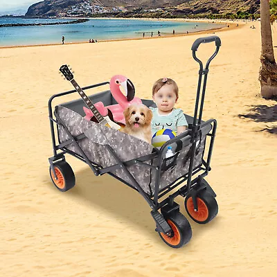 Heavy Duty Utility Wagon Cart Collapsible Folding Beach Garden Shopping Tools US • $65.55