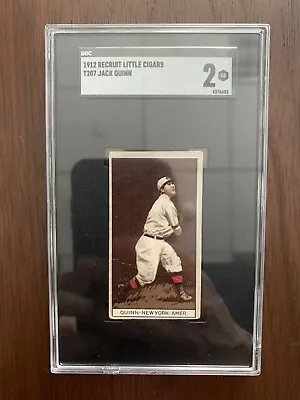 1912 T207 Jack Quinn SGC 2 Little Recruit! 248 Wins! New York Yankees ⚾️ • $179