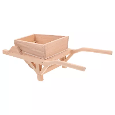 Mini Wooden Wheelbarrow Toy For Fairy Garden Or Dollhouse • £9.73