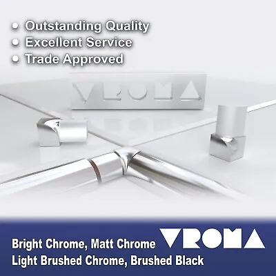 Vroma Round/Quadrant Tile Trim Silver INTERNAL CORNER PIECE SINGLES • £4.99