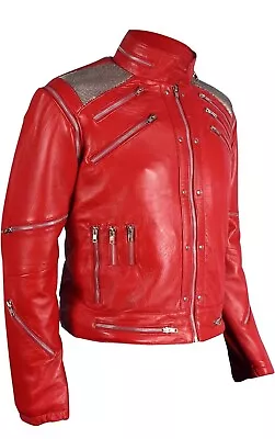 Michael Jackson Beat It  MJ Beat It  Real Leather Jacket With Real Metal Mesh... • $56.09