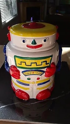 Vintage WhiteBot Robot Ceramic Cookie Jar Taylor NG Win Japan San Francisco 1985 • $160